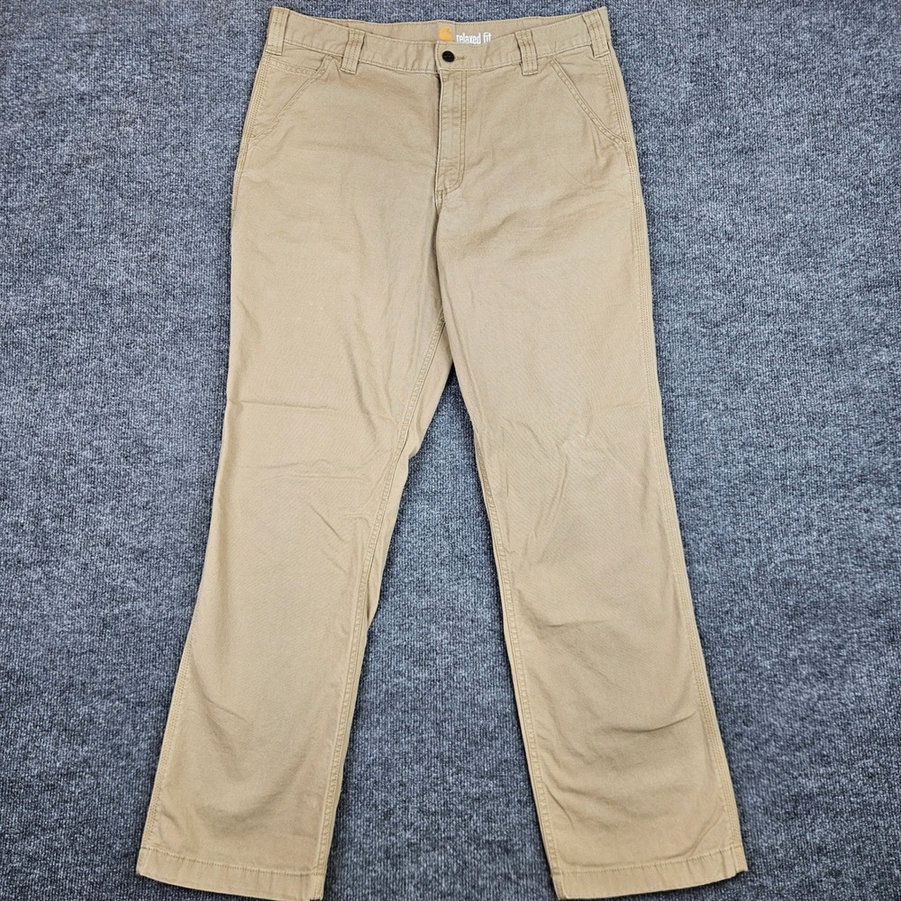 Carhartt Rigby Dungaree Pants Men 36x34(32) Relaxed Straight 102291 Tan Khaki